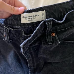 Abercrombie and Fitch black cut off denim shorts